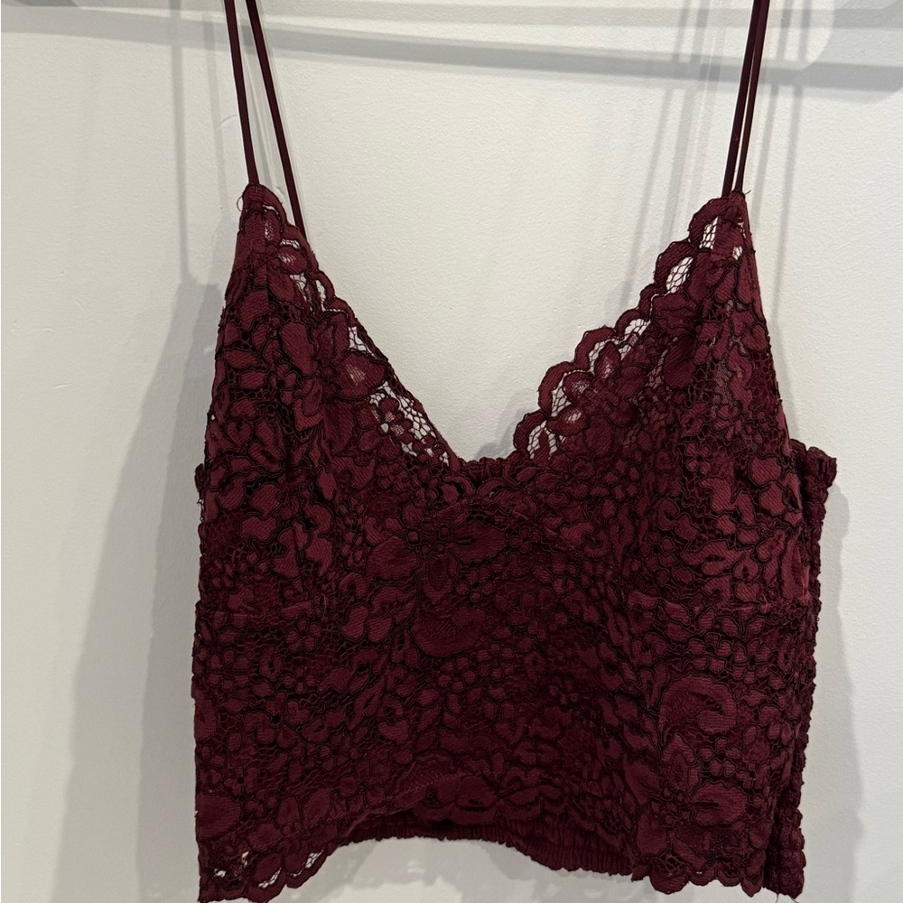 Express Burgundy Lace Top